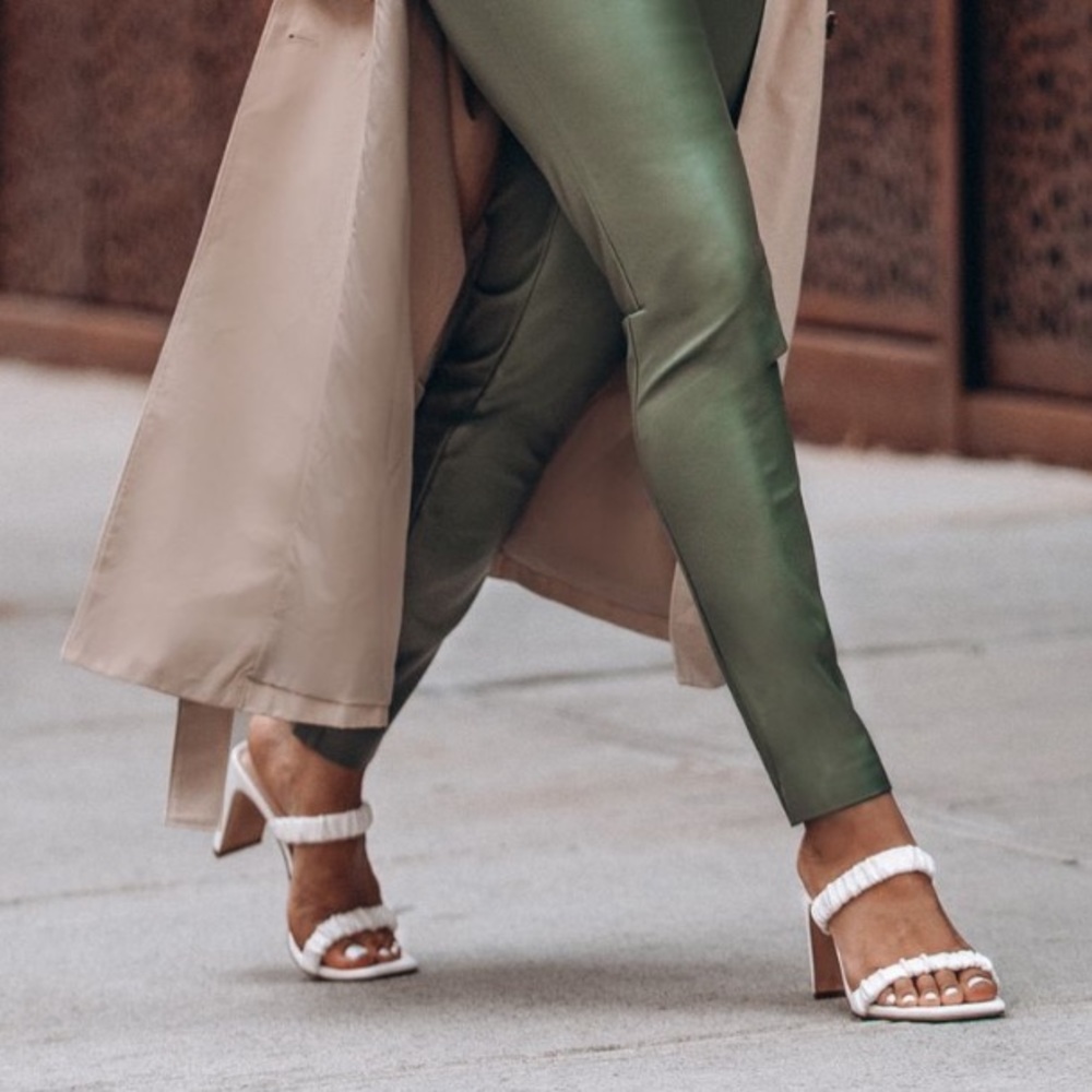 White Ruched Sandal
